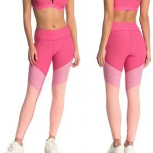 Outdoor Voices Pink Color Blocked Mid Rise Leggings